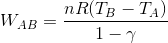 W AB nR(TB -TA) 1-7