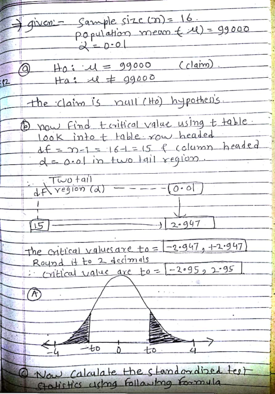 populahon)99 aim is aul LLH0)-hypothesis nw find tcitical value using t tahle Look-into t kable xow-headed. To ta 12.947 Critical values axe ta--L2-g47J+2947) Round it ke 2 decimals the o-2 95 2-95 ko4