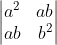 \begin{vmatrix} a^2 & ab\\ ab & b^2 \end{vmatrix}