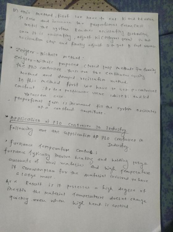 10 this To zero until the system oscillation stop and Rinally adjust to get fast response. method, fiest have to set ki ana k