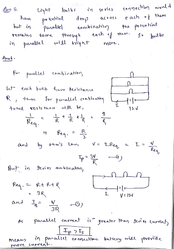 Anoら have pe te acoss e ach ot tham the po n rema Same tho h ea ch 5 bulbi R. 3 and V - 12v and I- 3