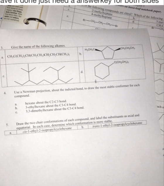 the following compounds are chiral!? Which of the following 2-methylheptane 4-methylheptane wers on loose-leaf notebook paper