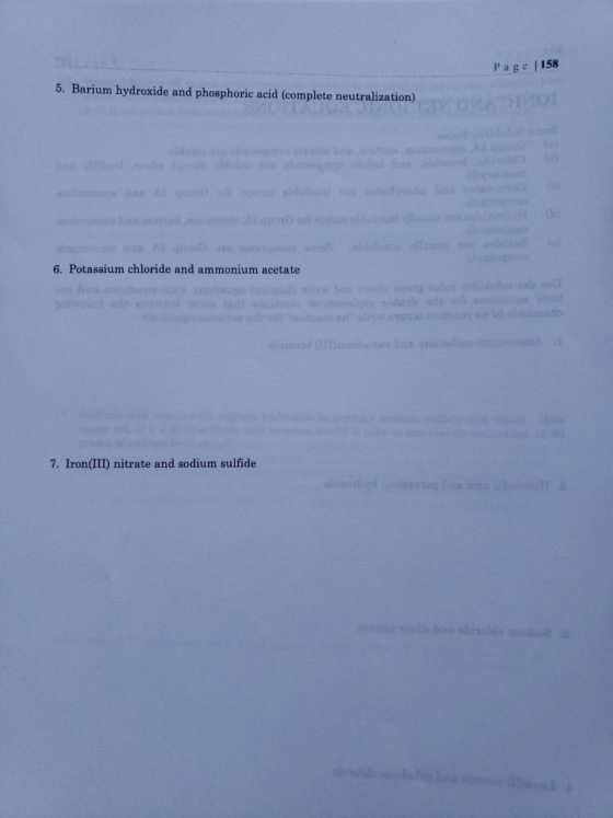 Page 158 5. Barium hydroxide and phosphoric acid (complete neutralization) ASN 01 tuliding ba te beste 6. Potassium chloride