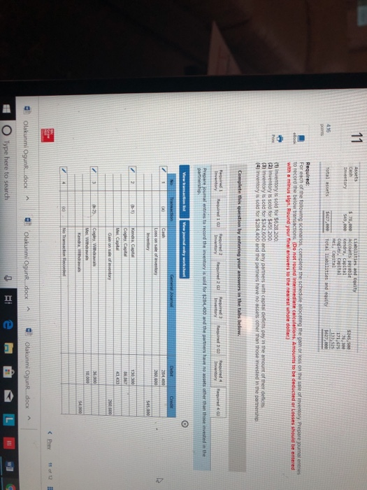 Cogley, capital 416 ()Inventory is sold for $628.200 (3) In Prey 11 of 12