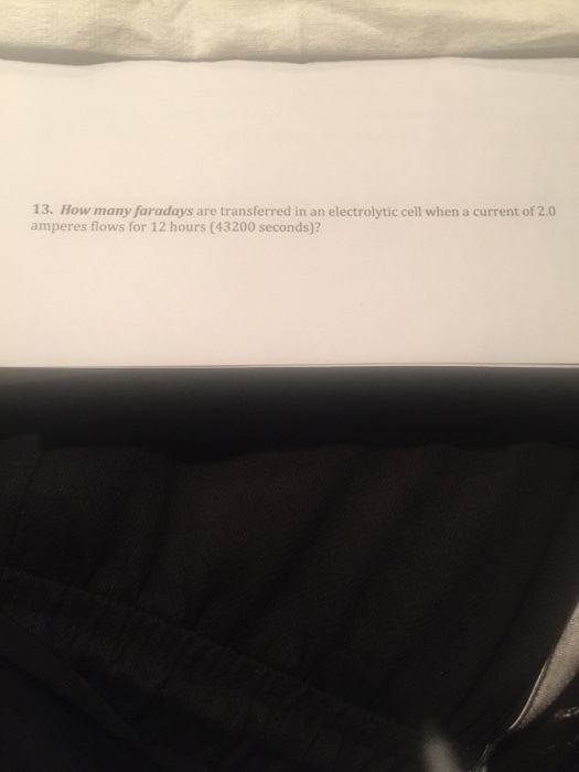 How many faradays are transferred in an electrolyt