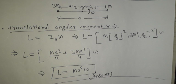 3 m It thanslational angular momentum a er
