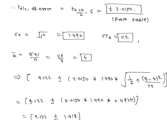 :. Eller af error = to.10,5 = 1 2.0150.). (from table) se = Syz = 1:490) 552 = 112), Ž= = 2 = 14) 112 > C 9.122 † (2-0150 * 1