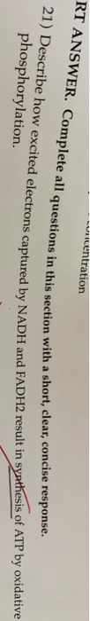 RT ANSWER. Complete all questions in this section Uncentration questions in this section with a short, clear, concise respon