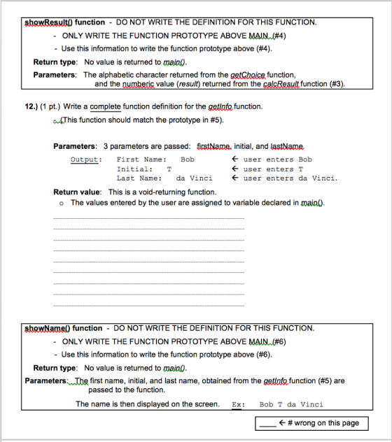 showResult() function - DO NOT WRITE THE DEFINITION FOR THIS FUNCTION. - ONLY WRITE THE FUNCTION PROTOTYPE ABOVE MAIL(#4) Use