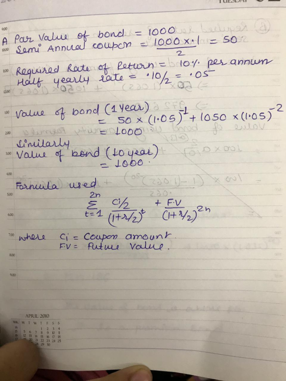 A Paur Val e bondllooo 2 200 2 -50x(1.05)t 10.50 x(IOS) 200 300 Value bend (Loyeau) 4.00 osniila ued 2n 500 2 h 600 where i Coupon amoun 800 900 APRIL 2010 14 15 5 6 7 89 0 6 12 13 14 15 6 17 18 a 22 23 24 25 29 30