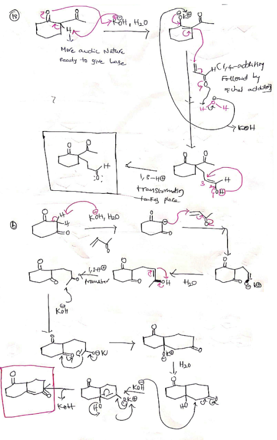 W [ o More andic Nature ready to give base TL HC1,4-addliting Followed by - Miched addifica] LON - KOH 1,3-40 transformation