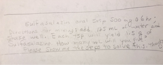 sulfasalazin oral susp soomy o 6 hr; Directions for mixing: add 125 mL of water and Shake well. Each tsp will yield 1. 5 g of