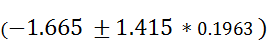 (-1.665 +1.415 + 0.1963)