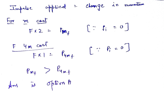 - change in momentum Impulse applied a For m cart FX2 = Pemes [= si 20] F 4m cart Fala punt [P; zo] 1. Ans Puma > Punt i opti