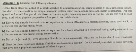 Consider the following situation: Recall from clas