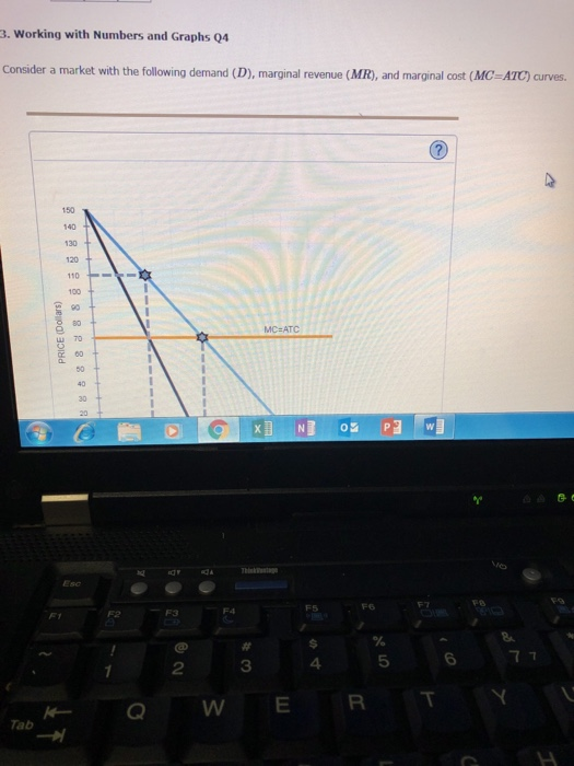 3. Working with Numbers and Graphs 04 Consider a market with the following demand (D), marginal revenue (MR), and marginal co