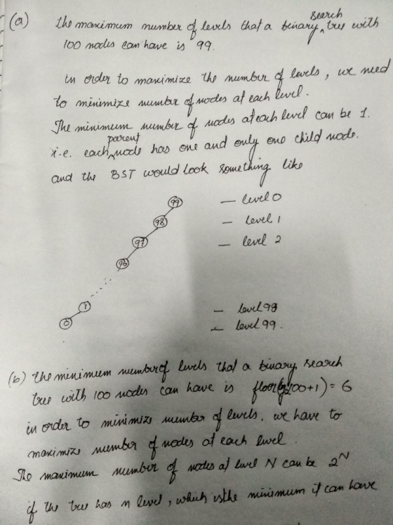 a) Berch tho manimum mumbr d lavels that a bena ty wilh 100 madis ean have is 99. in drder to monimize th mumbur laels, wr me