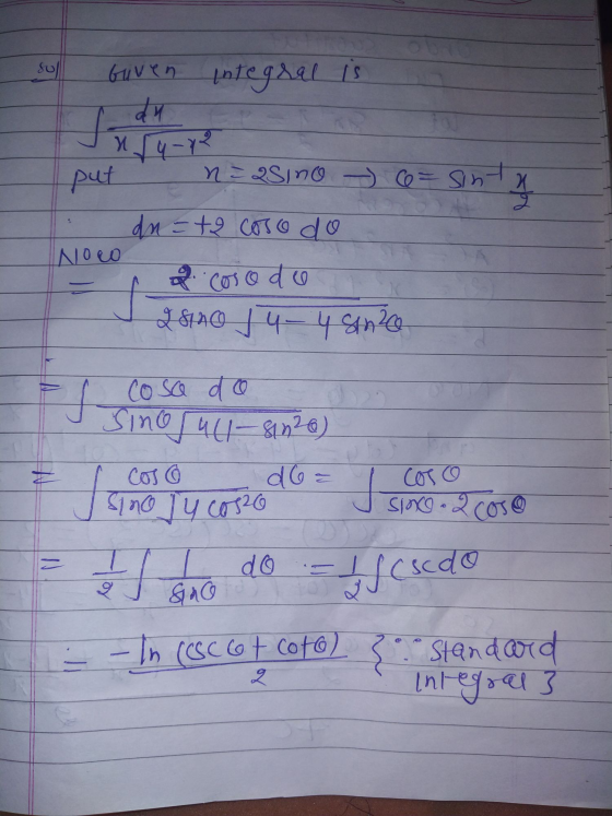 Sol integral is nr 4-72 Guven du N put na asino - ce=sint only dn =+2 coso do NOW 2. corcode 28400 ju- 4 sinko ES Cosa do sin