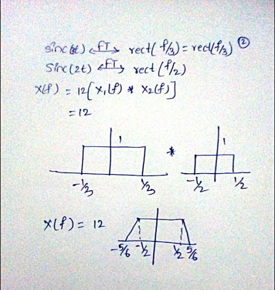 sinc bol) fTs rect( Ple) = rechts) © Sinc(24) fly rect (4/2) XF= 12 ull) * Xal)] (2) in Am 다. 날 XP)= 12 ~ .