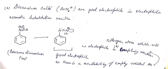 cas Diazonium salló aromatic Substitution ) are good electrophile (ANN reaction in Electrophilic S nebogen atom which acto .
