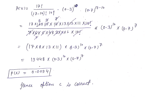 (0.3) X (0.7) 义 )o p(x) 0.0094 = C AD