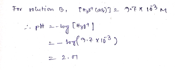 9.7 x 103 m For solution By CH3ot (ar) 2 - pH -log [#20t1 - rool 9.7x103) 22.00