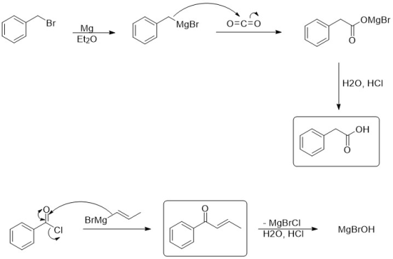 OMgBr Br MgBr O C O Mg Et20 Н20, НС ОН BrMg - MgBrCl Н20, НСІ MgBrOH CI