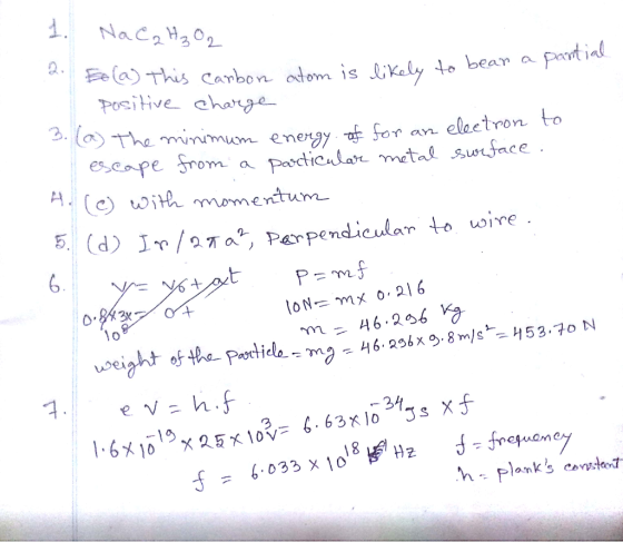 Naca H202 Pea) This cembon adem is aly e bea a ptia Posiive change 3 a) The minm for an elertronto H H mmentum 5, (d) Ir/2オ oire 6033 x10