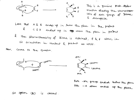 This is a ?eneralDieh-Alder istry & dienophile. Look thot A& 8 ened ceD ended u in No, Come to the 4 MOoC Both -Me. aroups