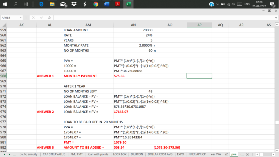 ? v u 1x 07-20 ENG 23-02-2020 13 AP968 - AK AL AN AO AP AQ AR ASA 20000 24% AM LOAN AMOUNT RATE YEARS MONTHLY RATE NO OF MONT