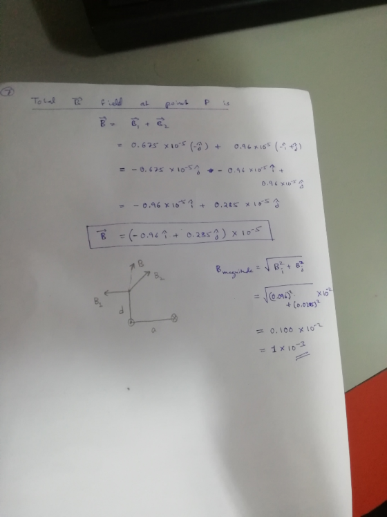 f ield Tobal is point 0.675 X10 S (-8) + 0.46 K165 (4 +9) = - 0. 675 X105A + - 046 X105 + 6.96 X10s = - 0.96 x 168? 0.285 x 1