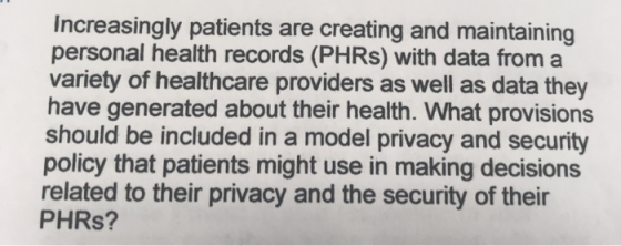 Increasingly patients are creating and maintaining personal health records (PHRS) with data from a variety of healthcare prov