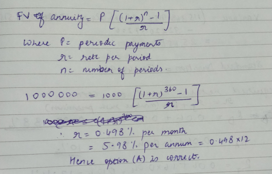 Ev of annuity - P [ (1+2) - 1 where pe re ne periodic rate per number of payments period periods. 1000OOO - 1000 ((1+r) 3 - 1