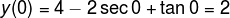 y(0)=4-2\sec 0+\tan 0=2