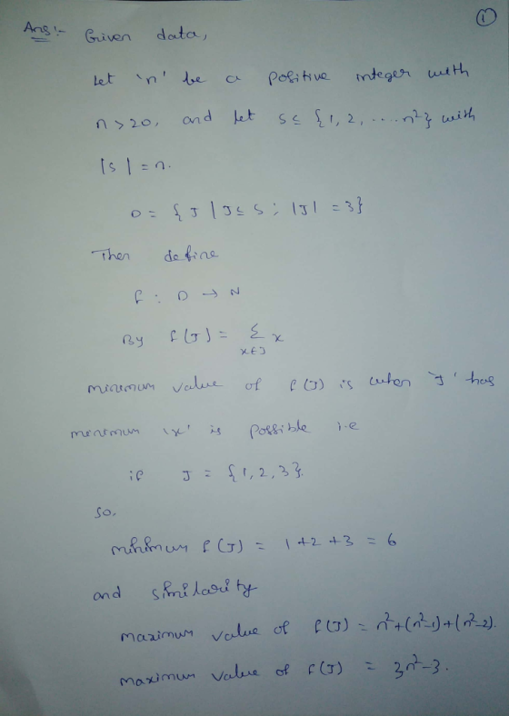 Ang- Given date then de frns S, 2,33 so. marimun e of FG)