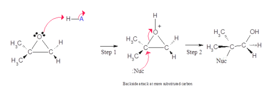 HVA нсан Step 1 Н. Суннсон с с -c-С Н Step 2 3 НАС нес- Nuc Nuc нска Н.с.сся H Backside attack at more substituted carbon
