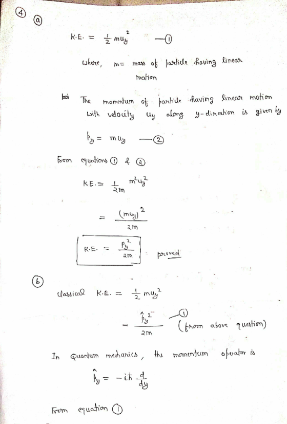 KES = Ź muy 5-0 . where m= particle having linear mass of motion momentum with relocity of particle shaving lincar motion uy