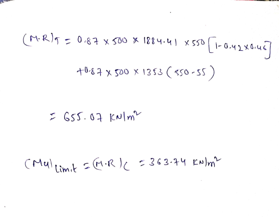 (M-R39 = 0.87 x 500 x 1884.41 x550 1884.41 X550[1-6.4280_46] +0.87 x 500 x 1353 (550-55) = 655.07 kN/m2 (Mul limita (M.RIC +3