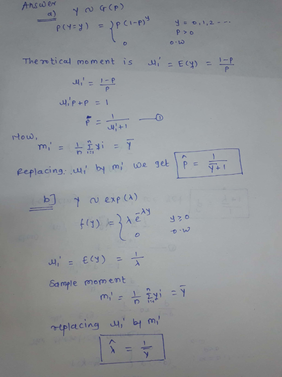 P>0 moment Pt Then, tica/ is .u-E(y) lacing.. .내 exp CA) AY Sample mem ent ICLC.Ing 내)