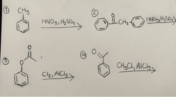 CH₃ HNO3, H2SO4 دیلر HNO3, H2SO4) o= 0 0 CH₃CI, AICI Cl2, AlCl3