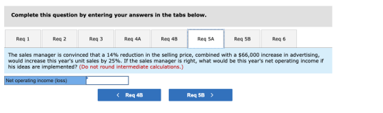 Complete this question by entering your answers in the tabs below. Reg 1 Req 2 Req3 Req 4A Req 4B Req 5A Req 5B Reg 6 The sal