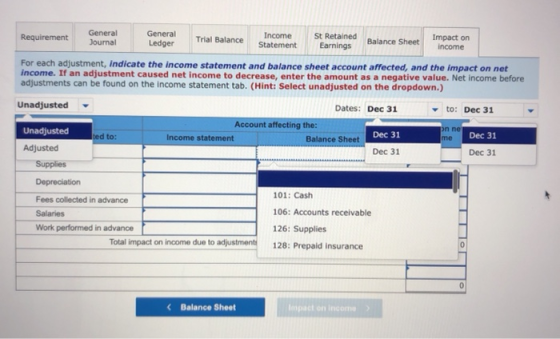 General General Income Requirement Trial Balance St Retained Journal Impact on Ledger Statement Balance Sheet Earnings income