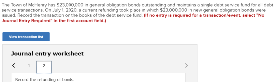 The Town of McHenry has $23,000,000 in general obligation bonds outstanding and maintains a single debt service fund for all