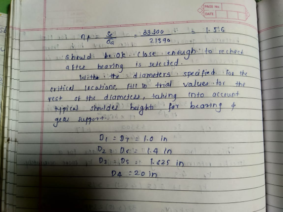PAGE NO DATE sa 83 300 oa 21390 show di be ok close enough to recheck afte bearing is selected. With the diameters specified