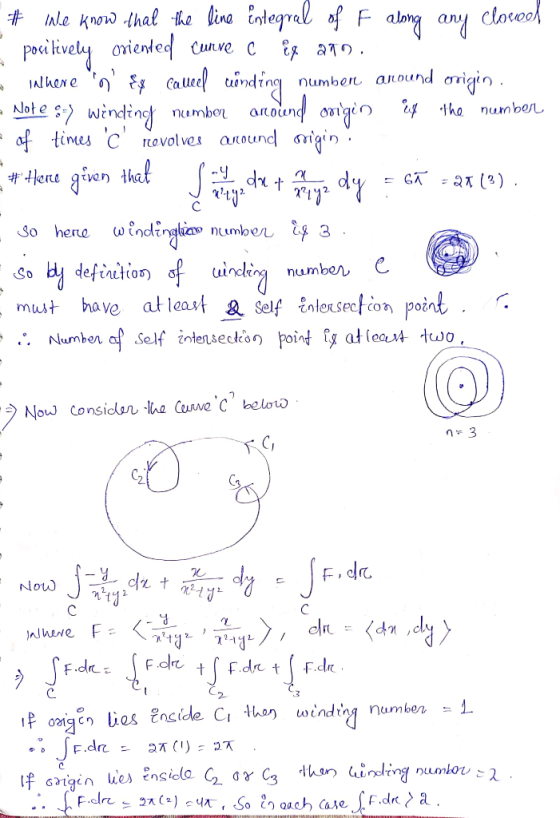 # We know that the line integral of along any closed positively oriented curve c ip aro. where n & caueel ronding number ar