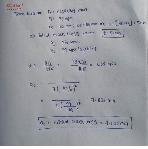 solutton: Given dara R-negligibly smal do- 6o mm de 50 mm ), t [30-25:5mn S4 860 Mpa. 18 x30 L468 Mpa LE i 68 Mpa tta) T 1133