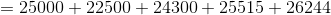 = 25000 + 22500 + 24300 + 255154 26244