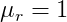 \mu _{r}=1