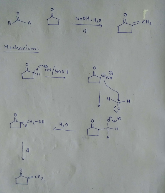 NaoH, H20 CH2 4 Mechanism: H H Na CH2OH H2O H cH2