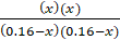 G)(x) (0.16-x)(0.16-x)